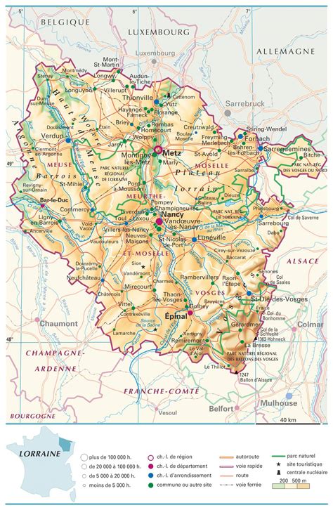 Carte de la Lorraine - Plusieurs cartes de la région se trouvant dans l'Est