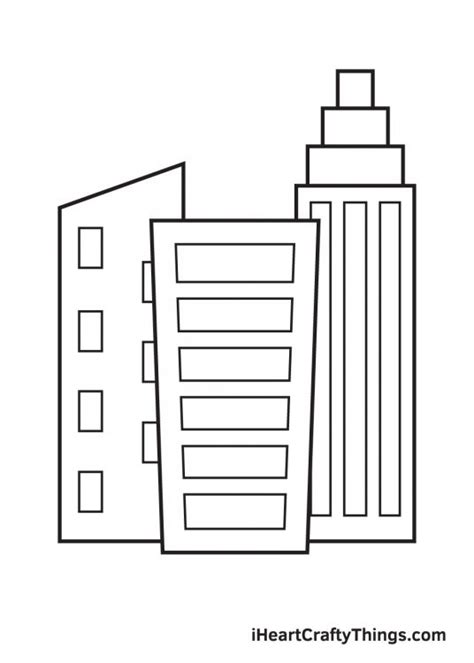 Buildings Drawing - How To Draw Buildings Step By Step