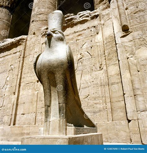 Horus Statue at the Horus Temple in Edfu/Idfoe Stock Photo - Image of edfu, egypt: 12457690