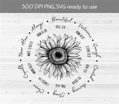 Bible Verse SVG Sunflower Inspiration Svg christian | Etsy