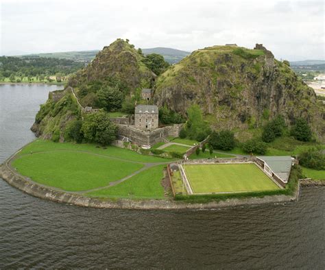 Dumbarton Castle, impressively situated (like many Historic Scotland sites!) on a volcanic rock ...