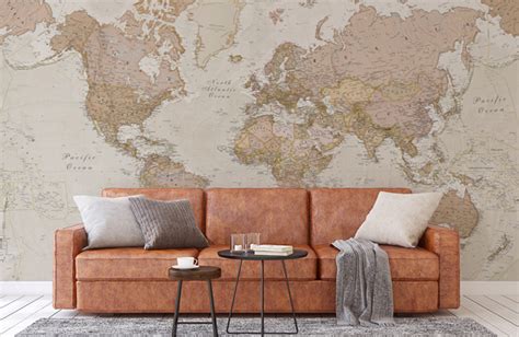 Vintage Map Wallpaper & Antique Map Wall Murals | Wallsauce US