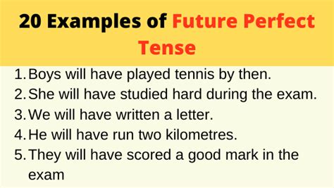 20 Examples of Future Perfect Tense Sentences » Onlymyenglish.com