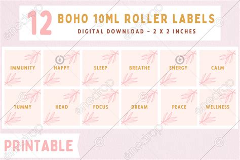 10ml Roller Bottle Labels *PRINTABLE by Sharna Crouch