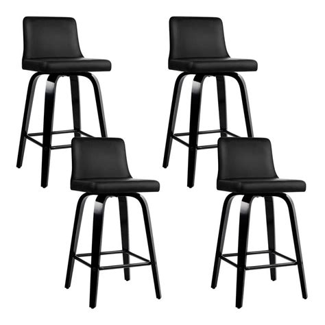 Artiss Set of 4 Felipe Wooden Bar Stools Swivel Bar Stool Kitchen Chairs Black - Nice n Cheap ...