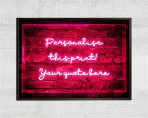 Personalised Neon Art Print, Quote Print, Custom Neon Sign Art Print ...