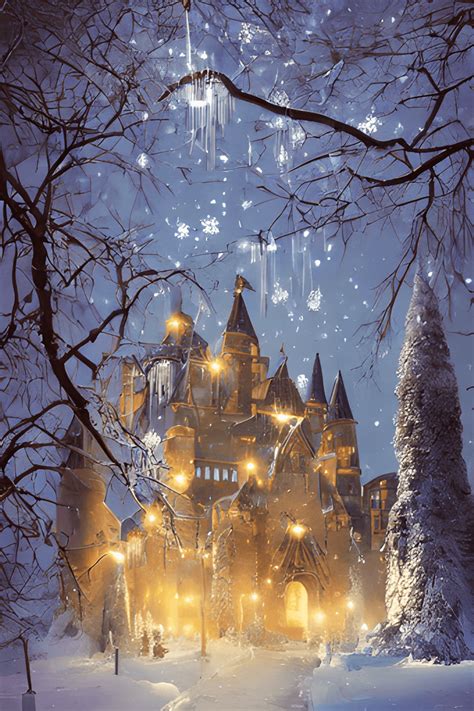 Magical Winter Wonderland Castle Graphic · Creative Fabrica