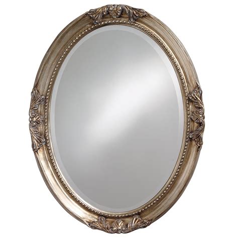 25 in. x 33 in. Warm Antique Silver Oval Framed Mirror-4015 - The Home Depot