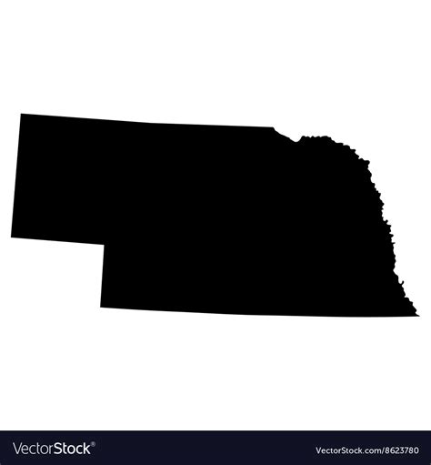 Map of the us state nebraska Royalty Free Vector Image