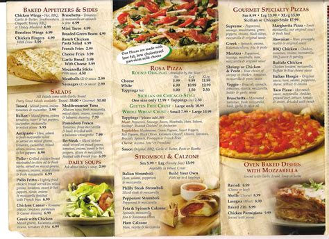 Rosa's Pizza & Pasta Menu - Urbanspoon/Zomato