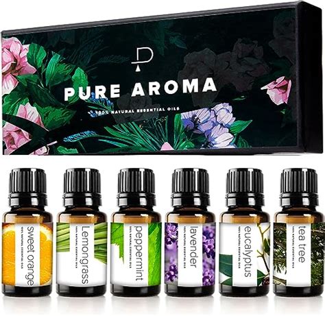 PURE AROMA Essential oils 100% Pure Therapeutic Grade Oils kit- Top 6 ...