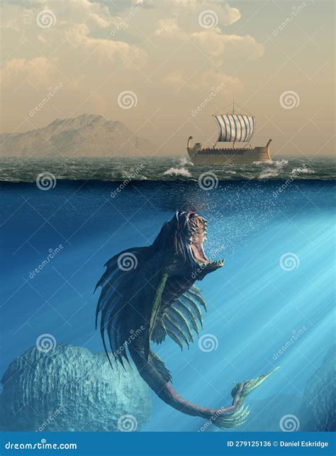 Charybdis stock illustration. Illustration of sail, greek - 279125136