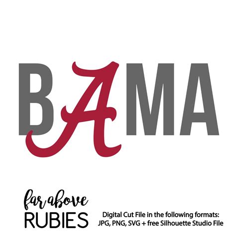 BAMA Alabama Crimson Tide Digital Cut file SVG by faraboverubies