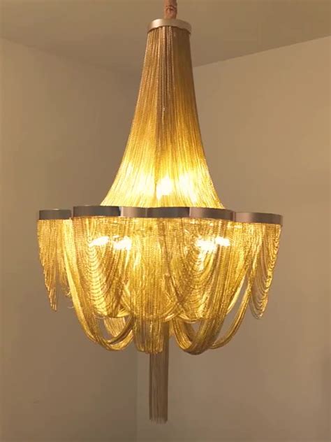 Large Modern Decorative Project Gold Chain Chandelier Pendant Lamp ...