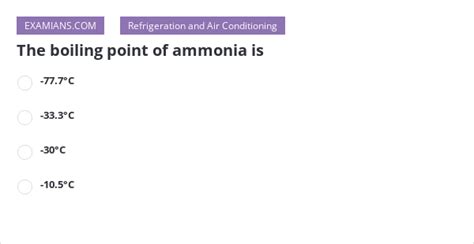 The boiling point of ammonia is | EXAMIANS