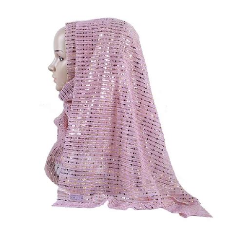 Western style sequined women glitters scarves shawl female Muslim sequins viscose hijabs scarf ...