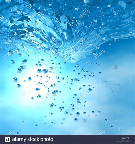 Download this stock image: the blue underwater with bubbles - BNJXCA ...