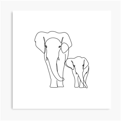 elephant one line drawing. Simple art for kids room by OneLinePrint | Redbubble Elephant Line ...