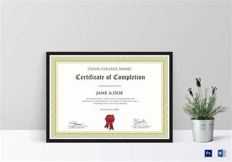 Diploma Certificate Design Template in PSD, Word