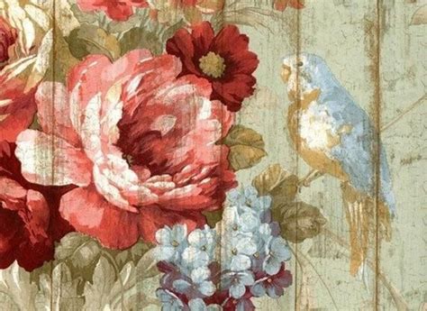 Shabby Bird Garden Floral Wallpaper Rustic Old Weathered | Etsy | Cottage wallpaper, Victorian ...