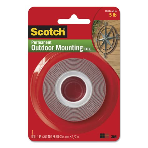 Scotch Permanent Heavy Duty Interior/Exterior Weather-Resistant Double-Sided Tape, Holds Up to 5 ...