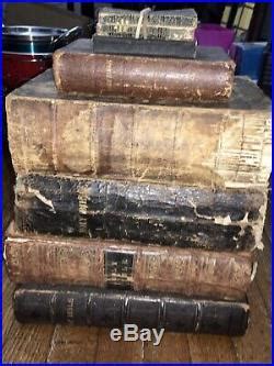 Early 1800s Lot Of (7)Rare Antique Holy Bibles | Early Rare Antique