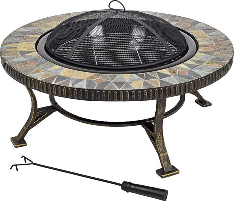 Amazon.com : GHP Group OFW088RC fire Pit, Rubbed Gold : Patio, Lawn & Garden