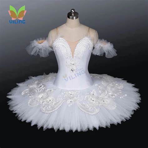 White swan lake ballet tutu girl professional ballet tutus for girls classical pancake platter ...