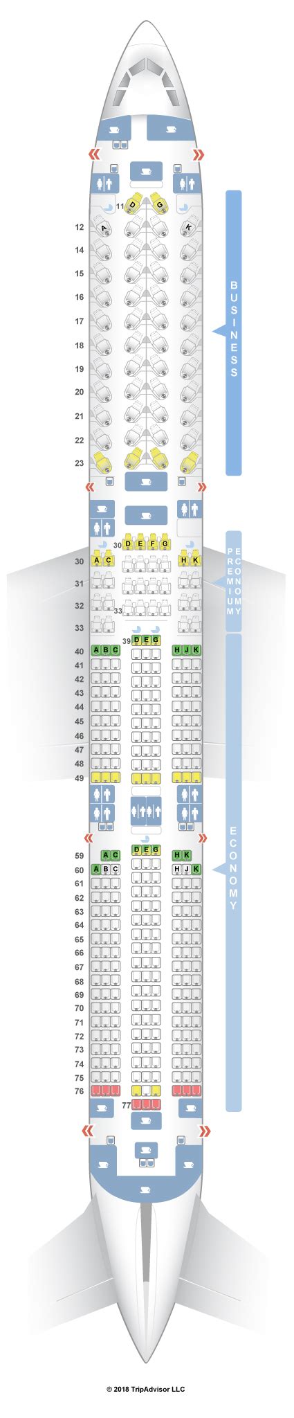 SeatGuru Seat Map Cathay Pacific Airbus A350-1000 (351)