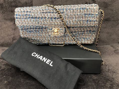 CHANEL Timeless Blue Tweed Handbag