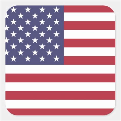 American Flag Square Sticker | Zazzle