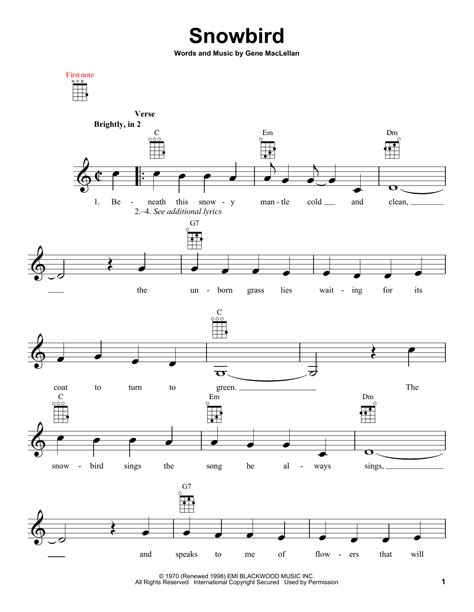 Snowbird | Sheet Music Direct