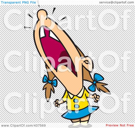 Royalty-Free (RF) Clip Art Illustration of a Cartoon Crying Girl Throwing A Temper Tantrum by ...