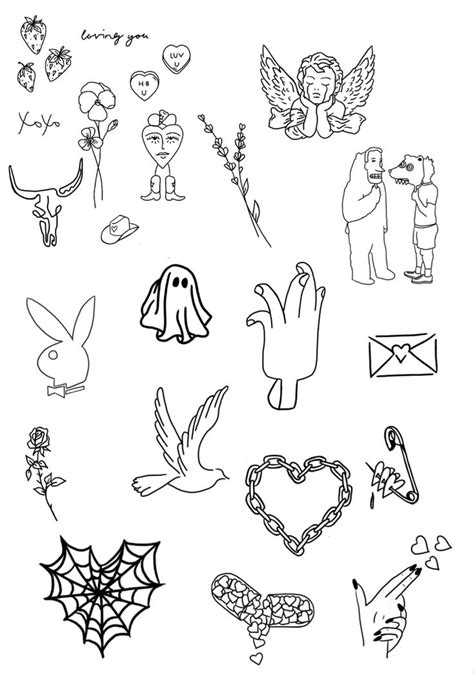 Random Tattoo Flash Sheet | Small hand tattoos, Cute tiny tattoos, Cute ...