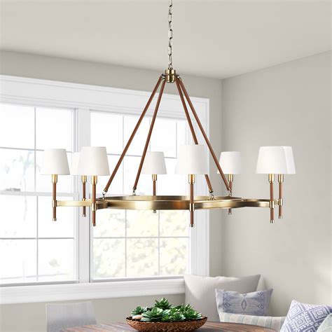 Lauren Ralph Lauren Katie 48-inch Time Worn Brass/Saddle Leather Chandelier | LC1018TWB ...