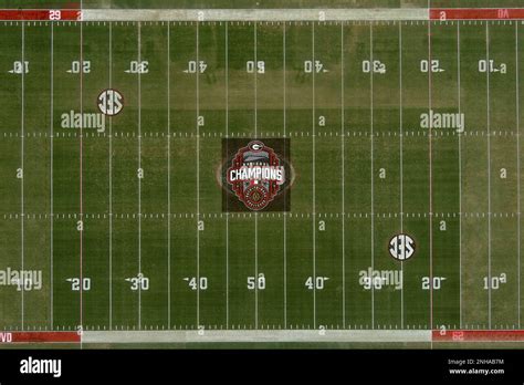 A general overall aerial view of the Georgia Bulldogs back to back 2021 ...