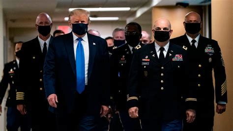 President Trump wears mask in public for first time during pandemic ...