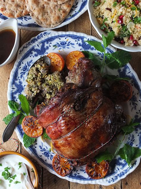 Roast Boneless Shoulder of Lamb with Pistachio & Orange Stuffing | Elizabeth's Kitchen Diary