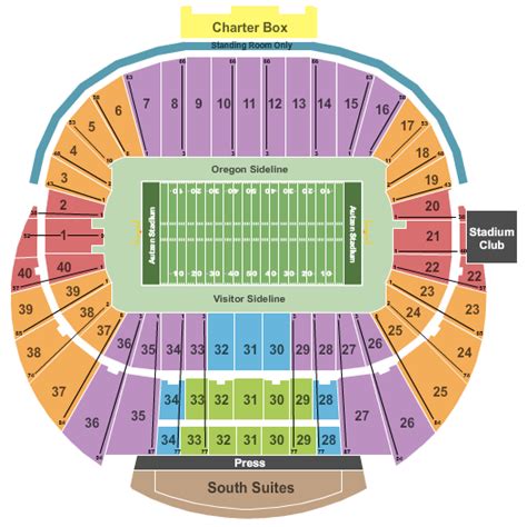 Autzen Stadium Seating Chart + Rows, Seats and Club Seats