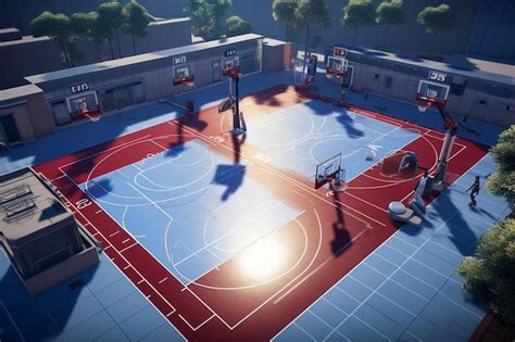 Premium AI Image | a game of basketball has a basketball court with a ...