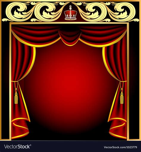 Vintage theater curtain Royalty Free Vector Image