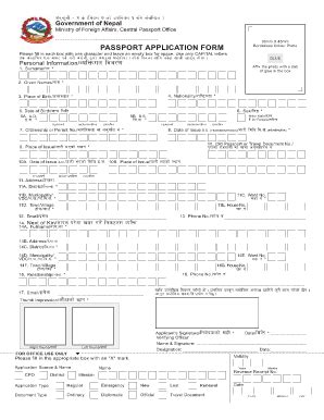 Nepal Passport Form 2020-2024 - Fill and Sign Printable Template Online