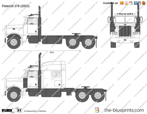 Peterbilt 379 Vector Drawing Peterbilt Peterbilt 379 Vector Drawing ...