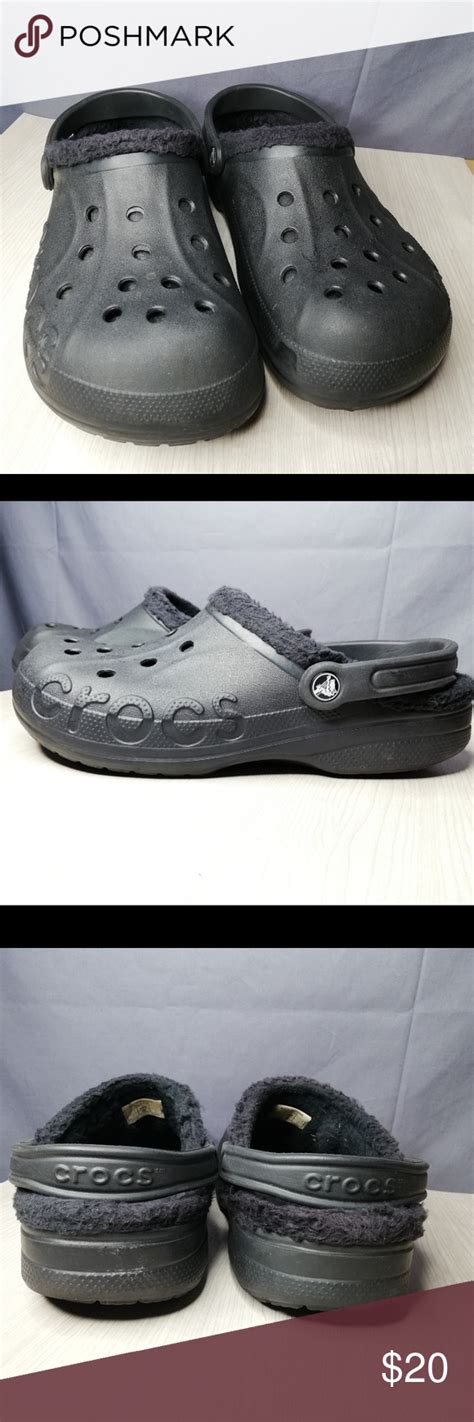 Men's black, fur lined Crocs Men's fur-lined black Crocs. Size 10 ...