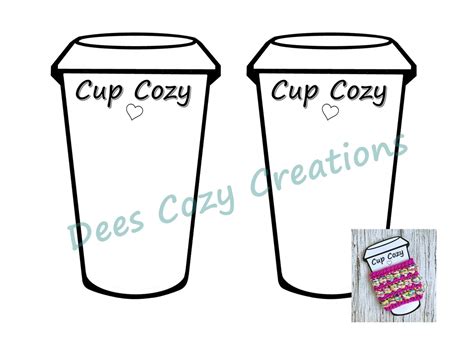 PRINTABLE Cup Cozy Template DIY Packaging PDF Download | Etsy | Printable cups, Cup cozy ...