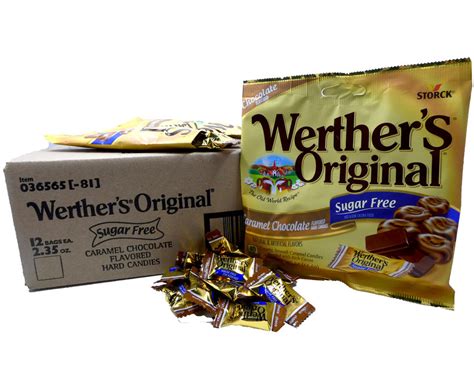 Werther's Original Sugar Free Caramel Chocolate 2.35 oz Bag or 12 Coun ...