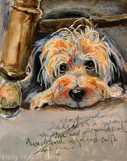 Dog Painting,Pet Portrait "Trouble" by Texas Artist Holly Hunter Berry