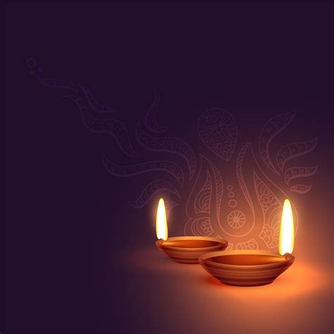 Traditional Happy Diwali Background With Glowing Diya Divali Abstract ...