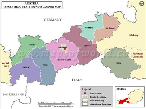 Map of Tirol Austria