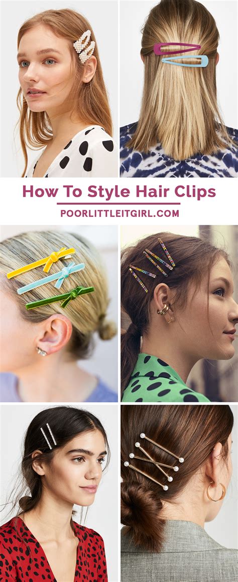 How To Style Hair Clips | Cute hairstyles for short hair, Hair styles, Curly hair styles